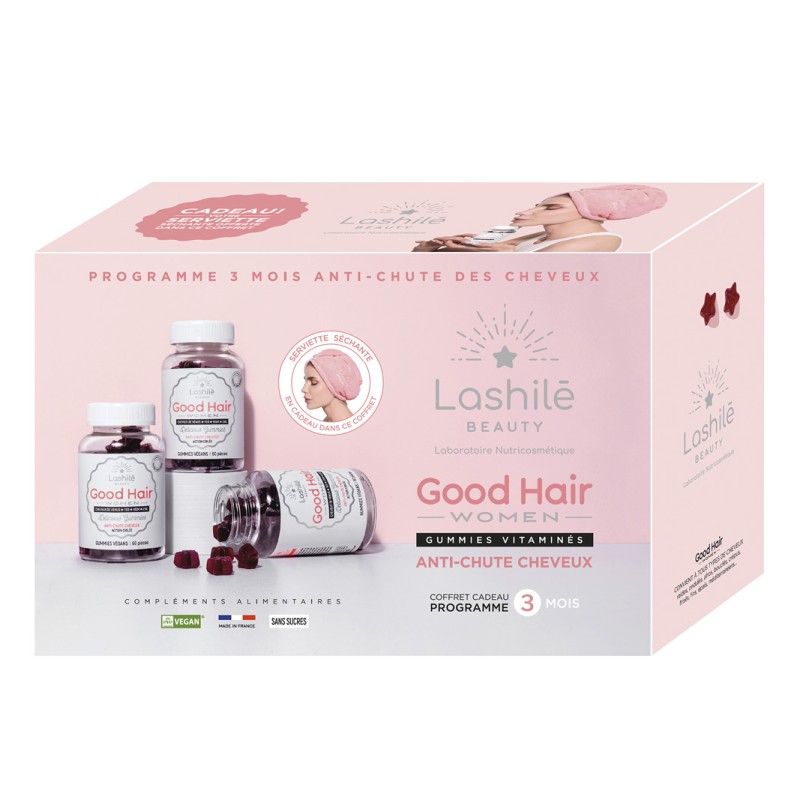 LASHILÉ - LASHILE TRIO GOOD HAIR WOMEN 3 FLACONS 60 GUMMIES + SERVIETT