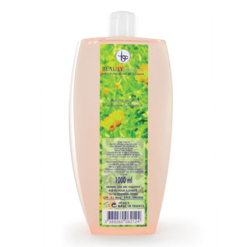 BEAUTYDESIGN - HUILE POST EPILATOIRE AU CALENDULA BIO 1 LITRE